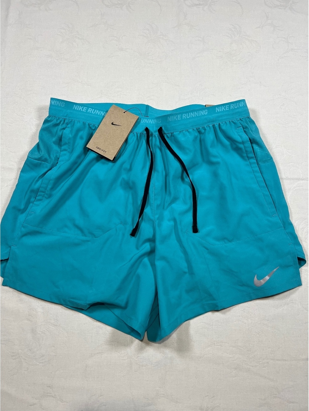 NEW Nike Stride Running Brief Lined Shorts 5” Inseam Teal Size Medium